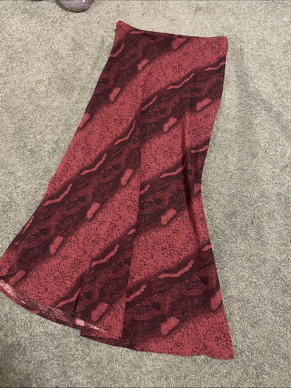 Women’s Red Patterned A-Line Skirt S